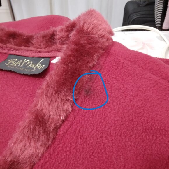 Bob Mackie | Cranberry Red Embroidered Fleece Vest Front Zip | Size L - Picture 8 of 8